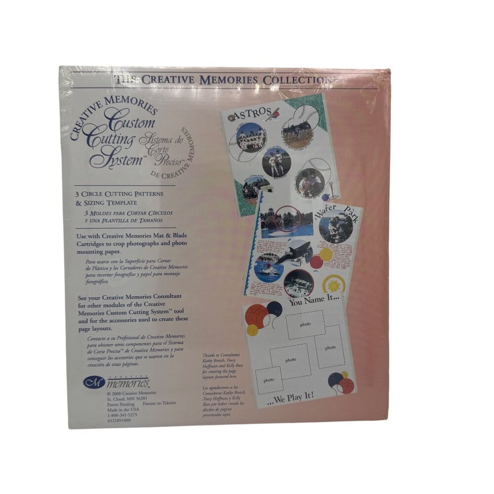 Creative Memories Custom Cutting System Kit With 3 Circle Patterns & Sizing Temp